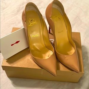 Christian Louboutin size 39 Hot Chick nude heels.